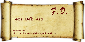 Fecz Dávid névjegykártya