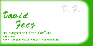 david fecz business card